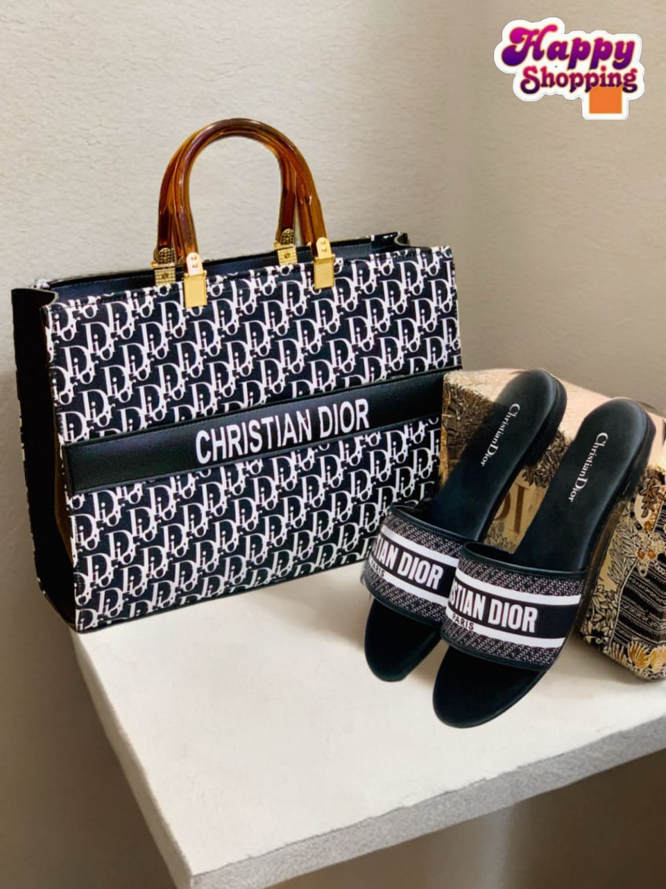 Christian Dior Combo Deal – Premium Slipper & Handbag Set