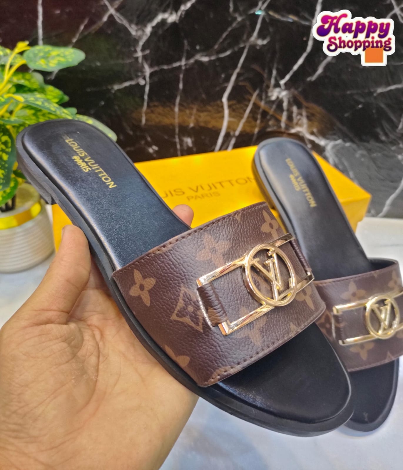 Louis Vuitton Luxury Flat Slippers