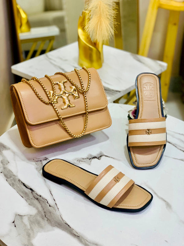 Tory Burch Slipper + Torch Burch CrossBody Bag 💼