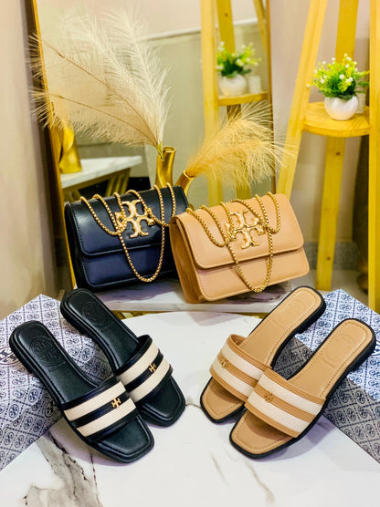 Tory Burch Slipper + Torch Burch CrossBody Bag 💼