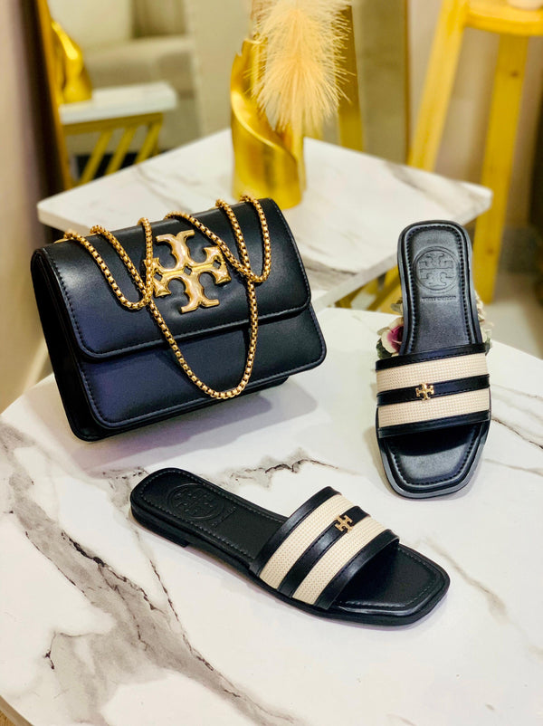 Tory Burch Slipper + Torch Burch CrossBody Bag 💼