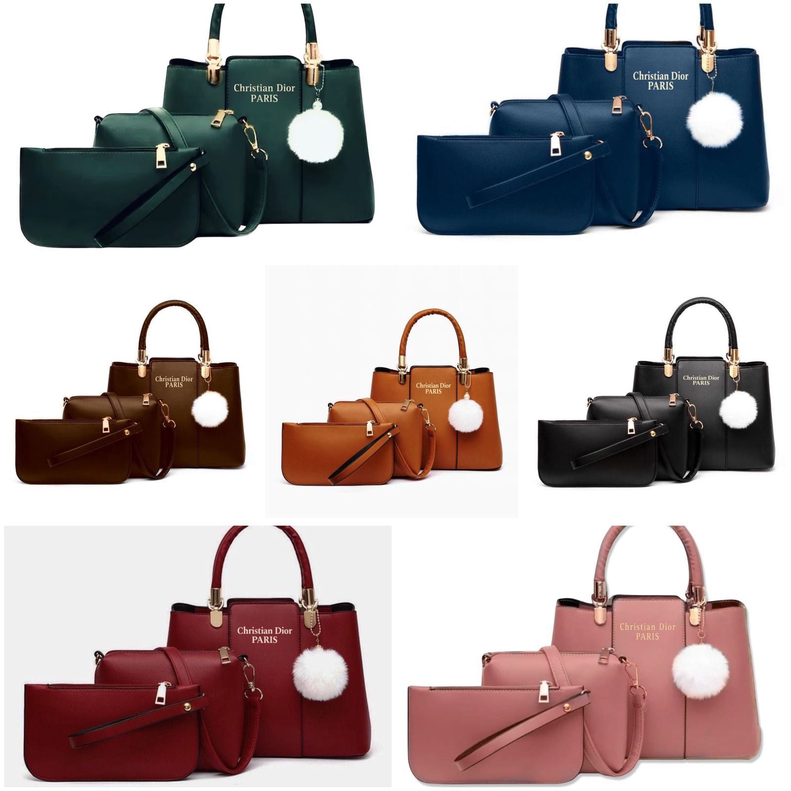🎀 Christian Dior High Quality 3Pcs Shoulder Bag With Keychain 🎀