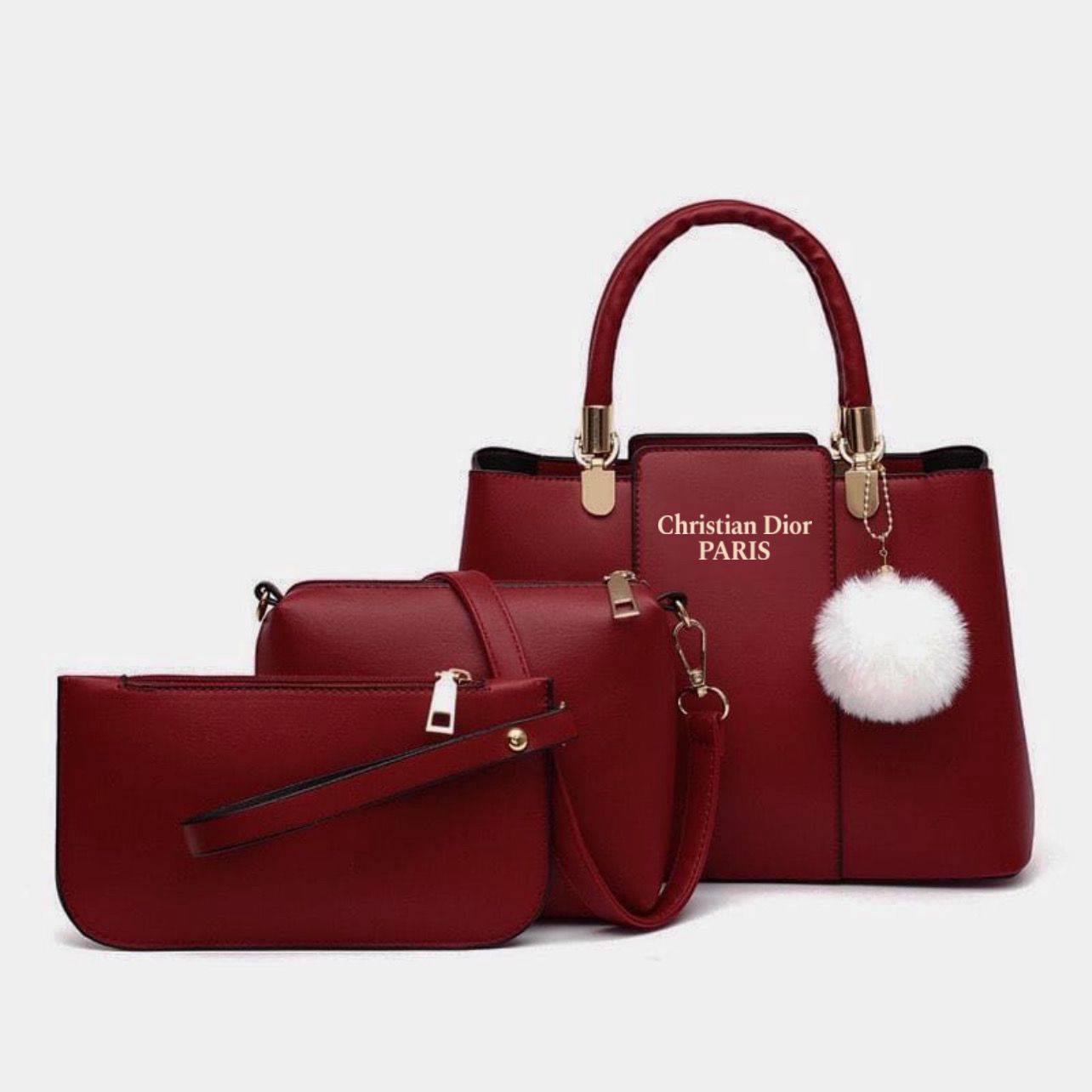 🎀 Christian Dior High Quality 3Pcs Shoulder Bag With Keychain 🎀