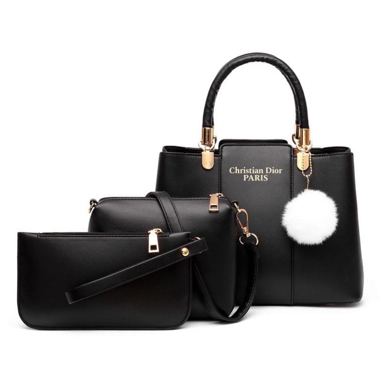 🎀 Christian Dior High Quality 3Pcs Shoulder Bag With Keychain 🎀