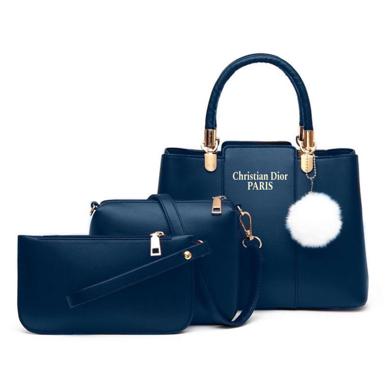 🎀 Christian Dior High Quality 3Pcs Shoulder Bag With Keychain 🎀