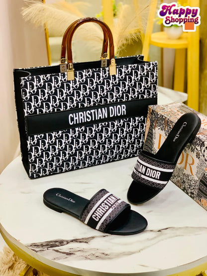Christian Dior Combo Deal – Premium Slipper & Handbag Set