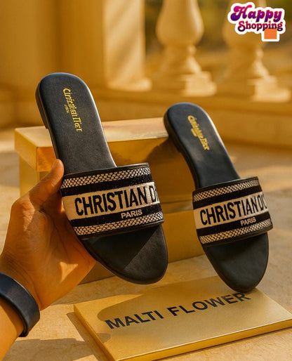 Christian Dior Official Embroidered Slippers