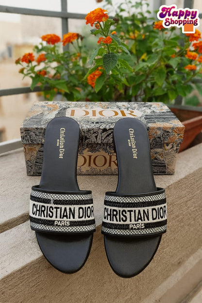 Christian Dior Official Embroidered Slippers