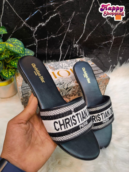 Christian Dior Official Embroidered Slippers