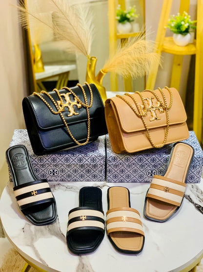 Tory Burch Slipper + Torch Burch CrossBody Bag 💼