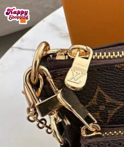 LV Signature Chain Crossbody Bag – With Coin Pouch & Wide Strap