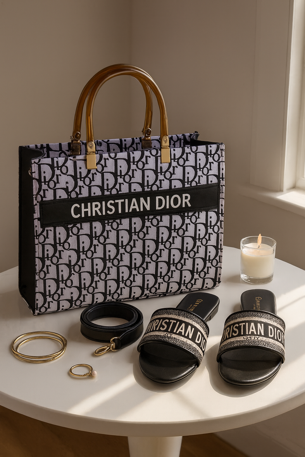 Luxury Dior Combo – Bag & Siliper Set for Effortless Elegance"